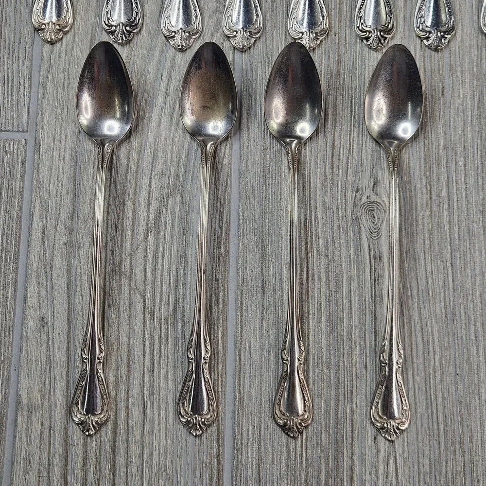 Wm Rogers Oneida Chalice Harmony Silver Overlaid Flatware Set 41 Pieces Vintage